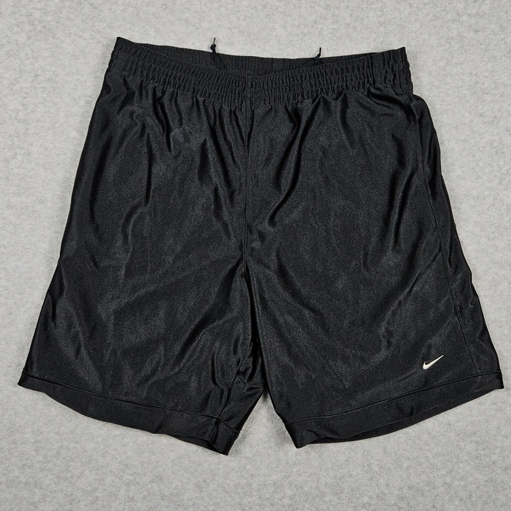 Nike Mens Large Black Athletic Shiny Shorts Dazzle Basketball Gym Activewear Y2K